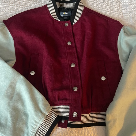 NWT, Maeve colorblock wool bomber jacket - Picture 6 of 8